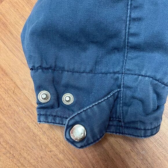 Mickey INC Womens Blue Embroidered Long Sleeve Denim Canvas Jacket Size Small - Picture 9 of 14